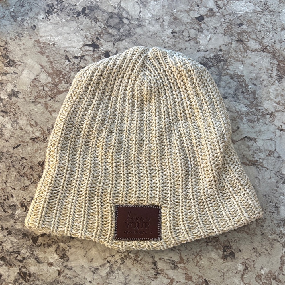 Love Your Melon Cream Knit Beanie